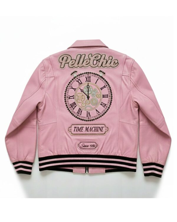 Pelle Chic "Time Machine" Limited Edition Pink Leather Bomber