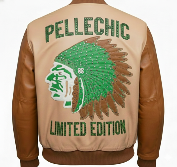 PelleChic Limited Edition Embroidered Leather Jacket – Native Chief Design