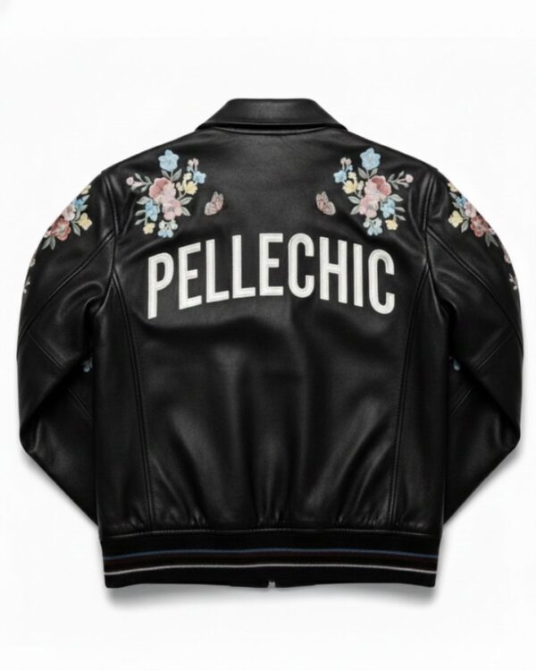 PelleChic™ Floral Butterfly Luxury Leather Bomber – Artistic "Secret Garden" Elite Edition