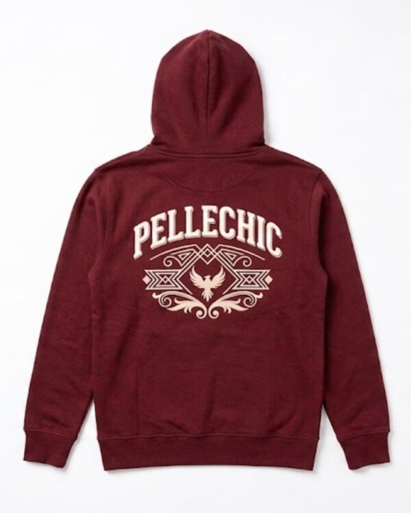 PelleChic Burgundy Legacy Heavyweight Fleece Hoodie – Gold Phoenix Edition USD-$900
